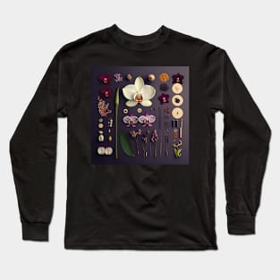 Orchid Flower - Knolling Style Long Sleeve T-Shirt